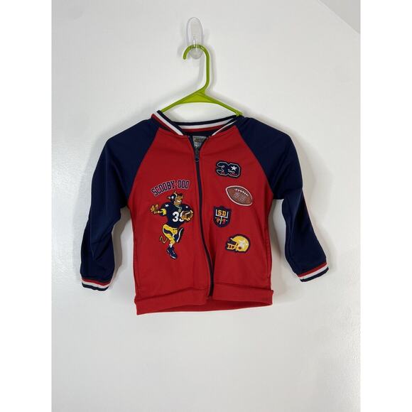 Vintage 90s Scooby Doo Athletic Zip Sweatshirt Cartoon Network Boys Sz 5 RARE